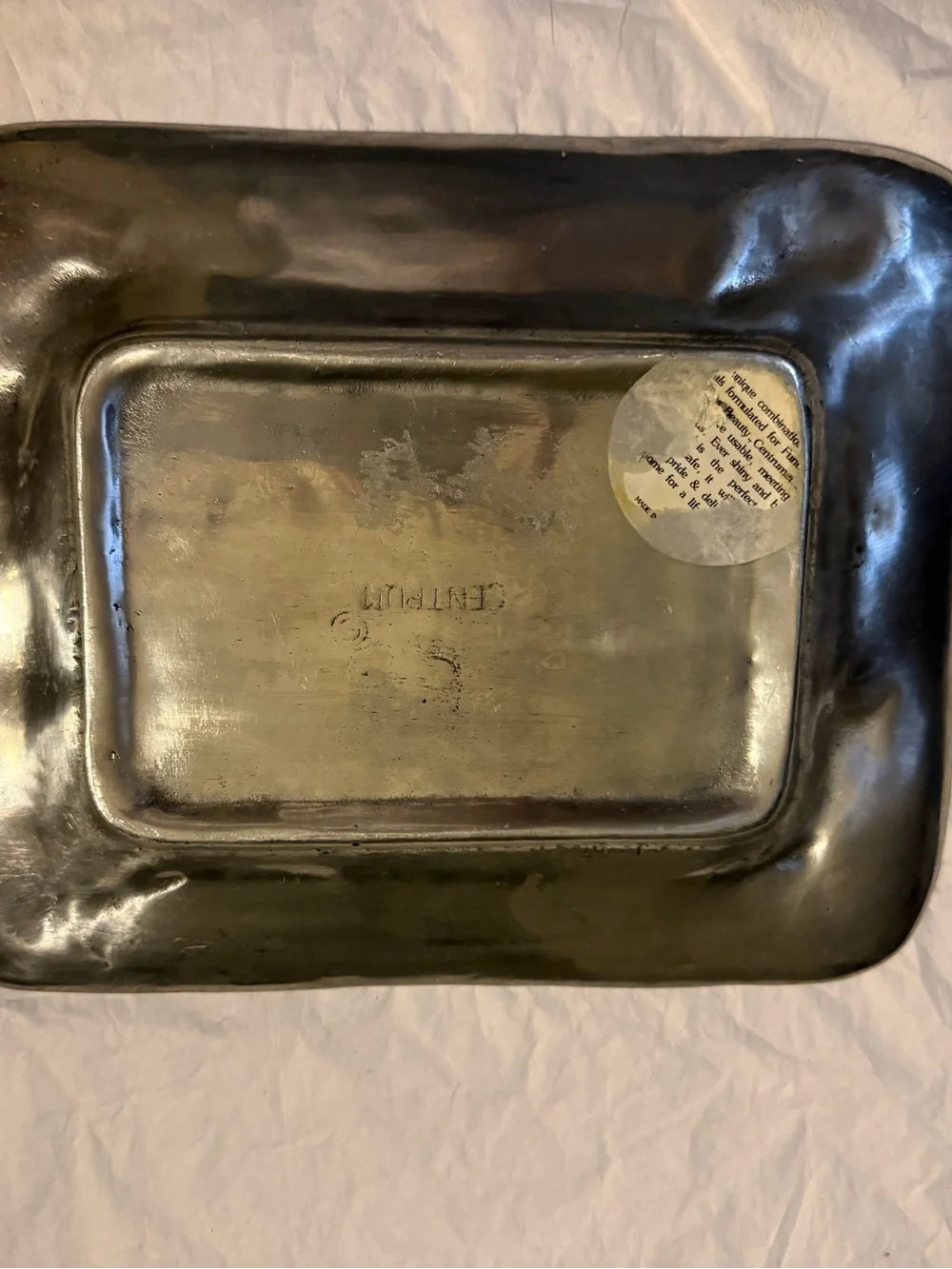 Vintage-Style Silver Decorative Tray with Grape Motif
